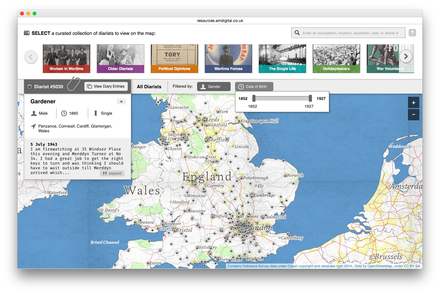 Mass Observation map