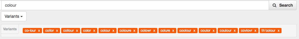 Variant spellings