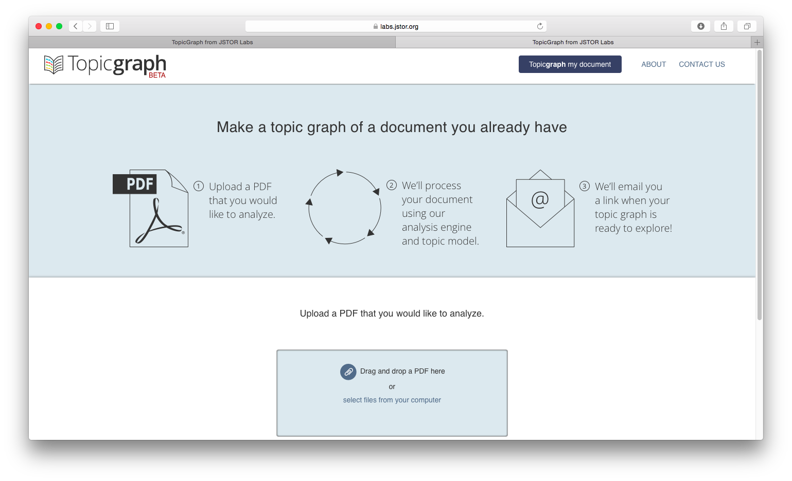 Upload your document to Topicgraph